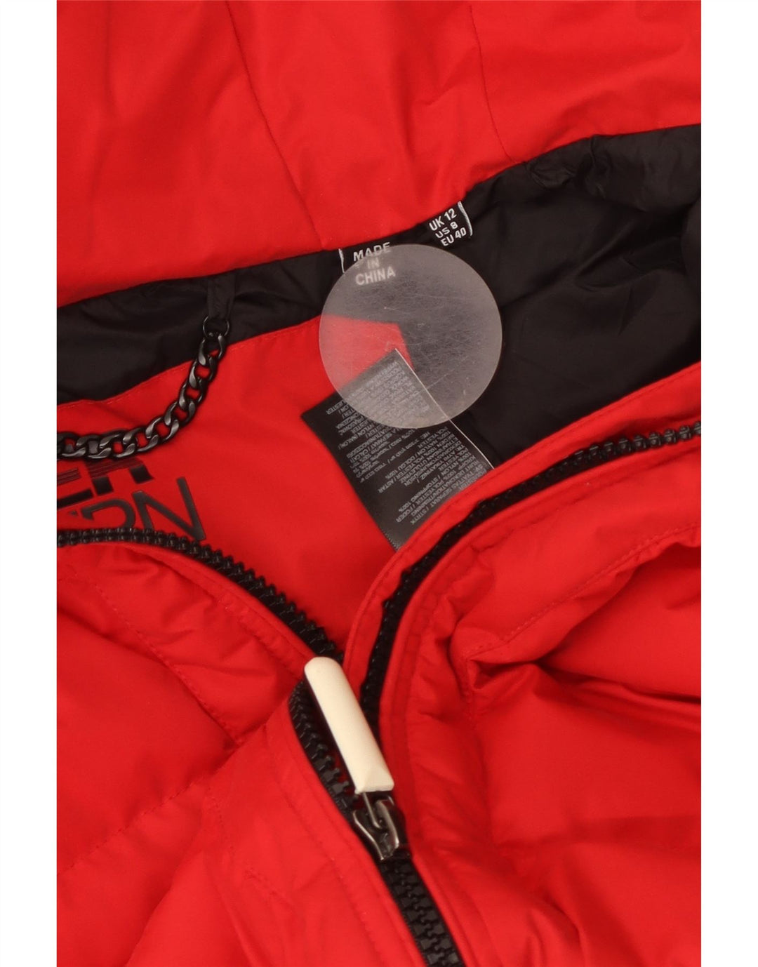 Superdry Polstret hættejakke til kvinder UK 12 Medium Rød Nylon