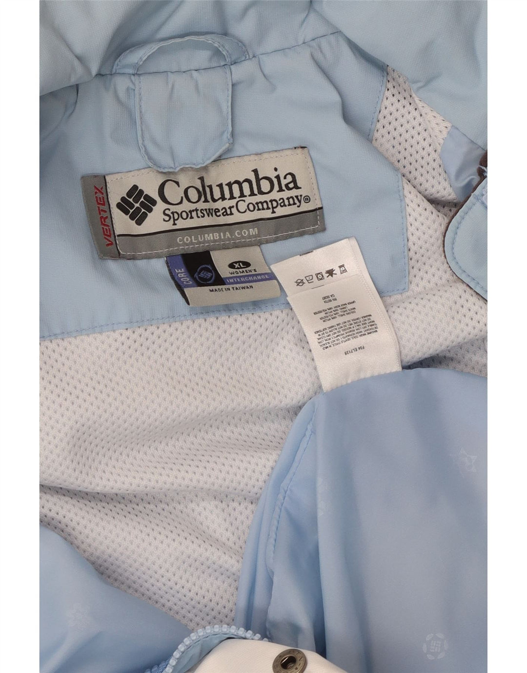 COLUMBIA Dame Oversized hætte regnjakke UK 18 XL Blå Colourblock
