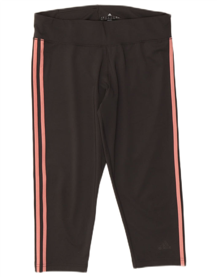 Adidas Dame Climalite Capri Leggings UK 16/18 Large Grå Polyester