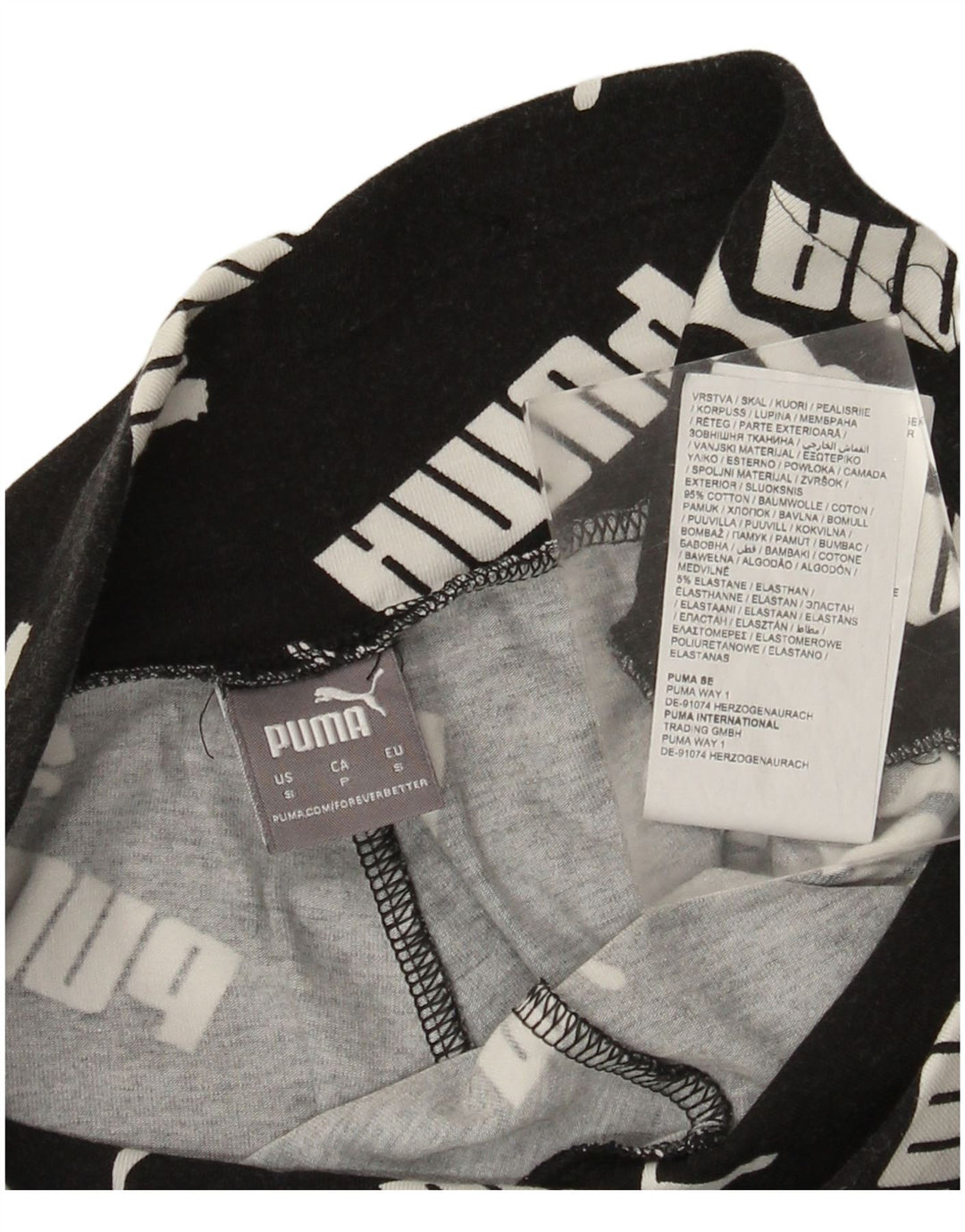 Puma Graphic Leggings til kvinder UK 10 Small Black Bomuld