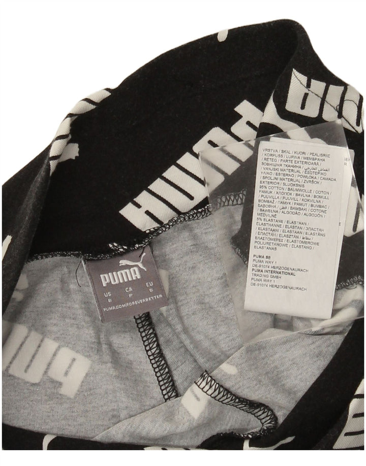 Puma Graphic Leggings til kvinder UK 10 Small Black Bomuld