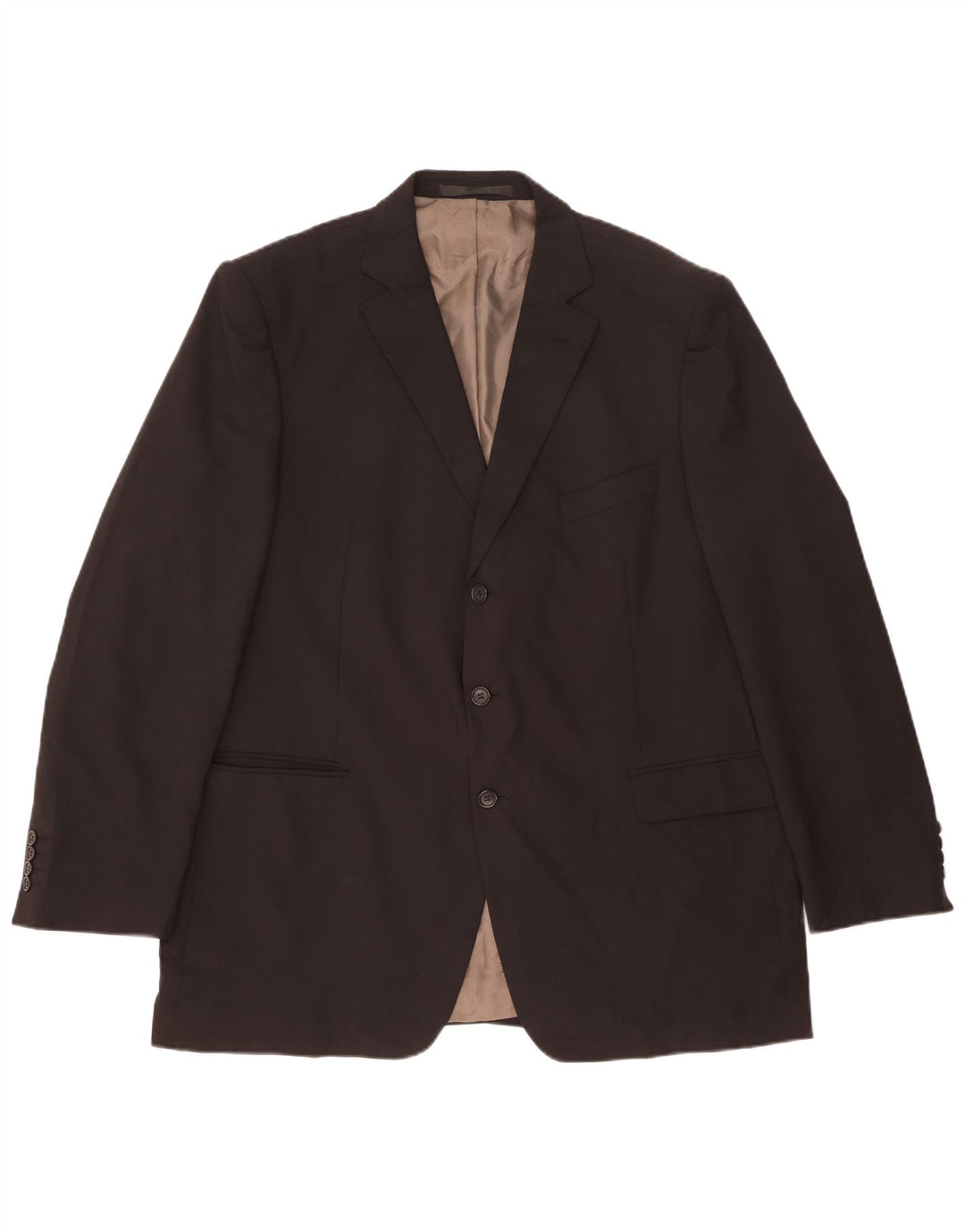 Marks & Spencer Herre 3-knaps blazerjakke UK 46 XL Sort Polyester