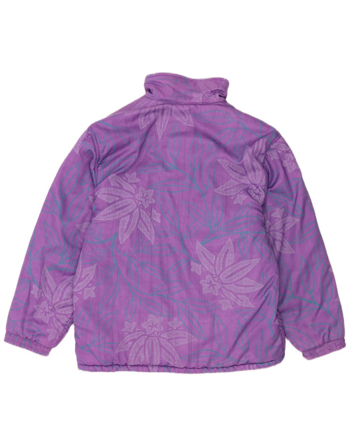 Belfe Womens Oversized Vendbar Jakke UK 14 Large Purple Floral