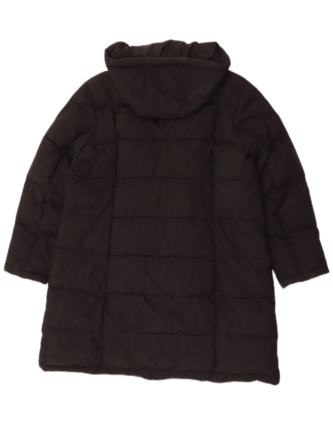 Dkny Dame Hætte Polstret Frakke UK 18 XL Sort Polyester