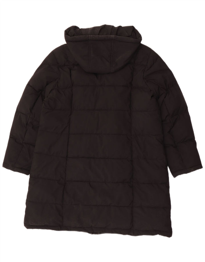 Dkny Dame Hætte Polstret Frakke UK 18 XL Sort Polyester