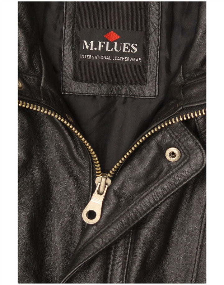 M. Flues Herre Læderjakke UK 40 Large Sort