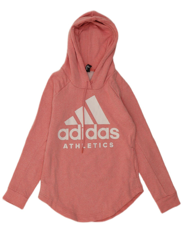 ADIDAS Womens Graphic Hoodie Jumper UK 10 Small Pink