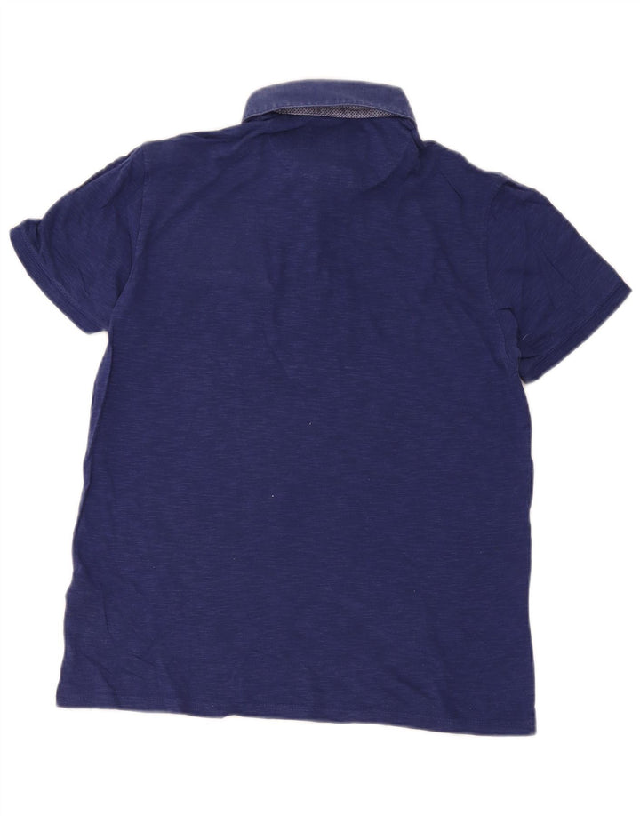 Ted Baker herre poloshirt str. 3 Medium marineblå bomuld