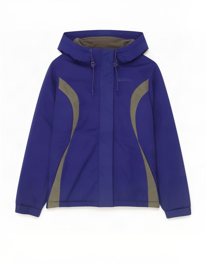 Mountain Warehouse Dame Hætte Skijakke UK 8 Small Blue Colourblock
