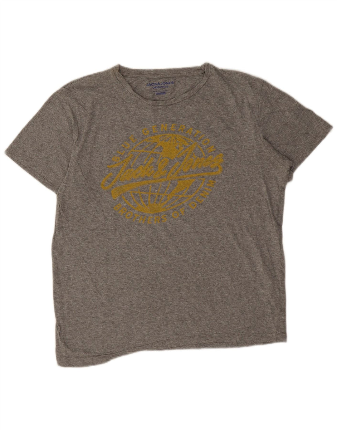 Jack & Jones Herre Regular Fit grafisk T-shirt Top Medium Grey Flecked