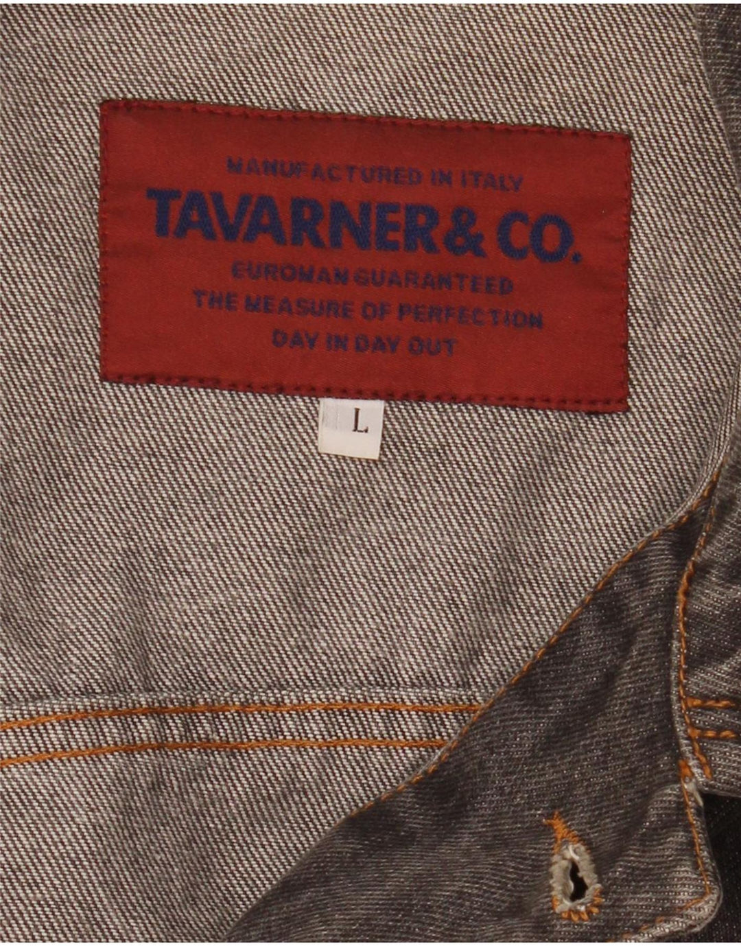 Tavarner Denimjakke til mænd UK 40 Large Grå