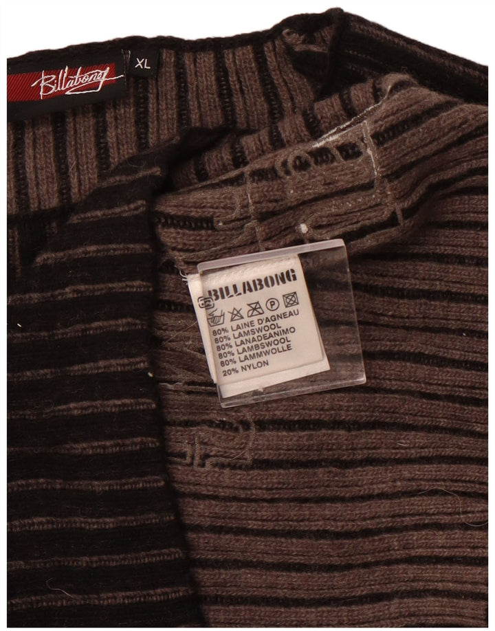 Billabong Dame Boat Neck Jumper Sweater UK 18 XL Sort Stribet lammeuld