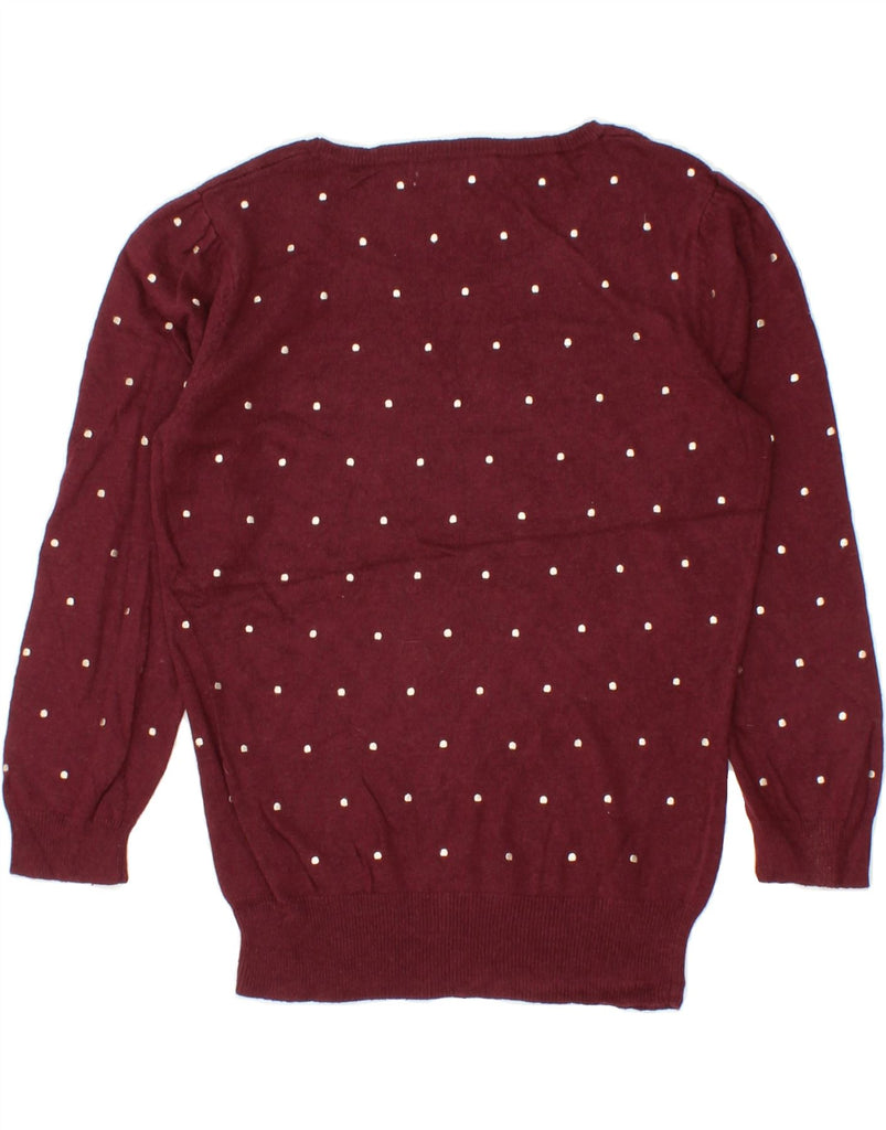 AUSTIN REED Womens Boat Neck Jumper Sweater UK 10 Small Maroon Spotted Vintage Austin Reed and Second-Hand Austin Reed from Messina Hembry 