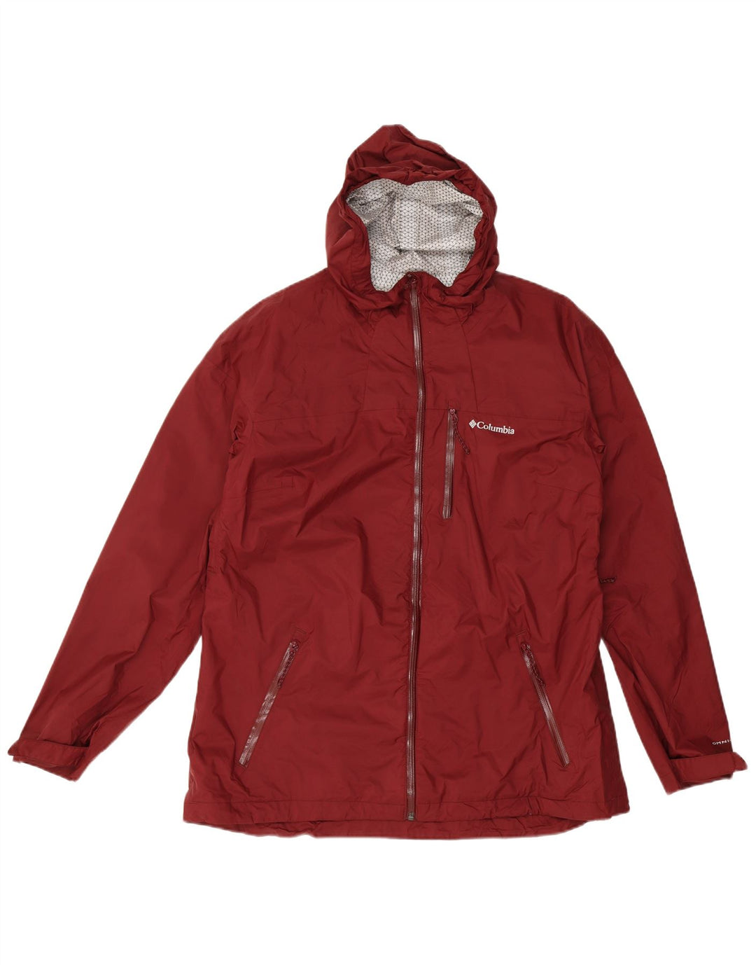 Columbia Regnjakke med hætte til kvinder UK 18 XL rødbrun nylon