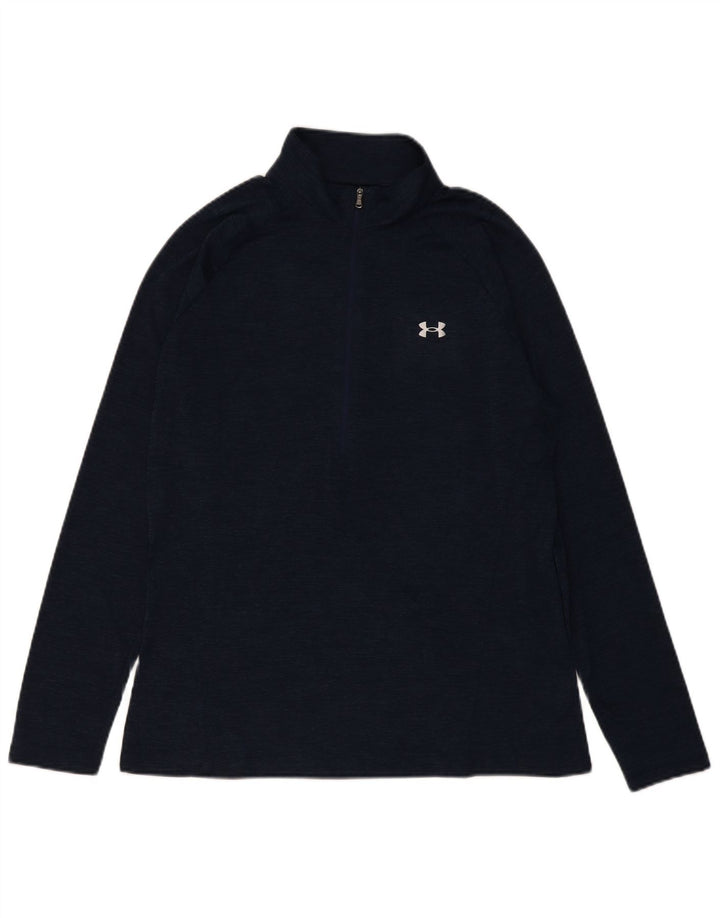 UNDER ARMOUR Womens Pullover Tracksuit Top UK 18 XL Navy Blue Flecked