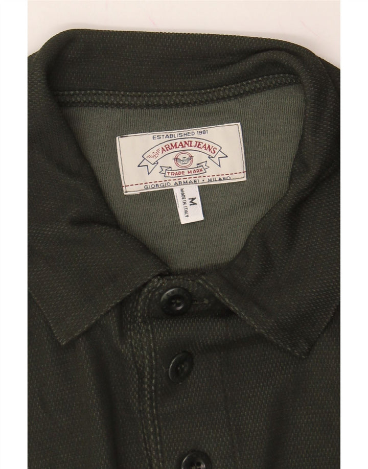 ARMANI Mens Polo Shirt Medium Green Viscose Vintage Armani and Second-Hand Armani from Messina Hembry 
