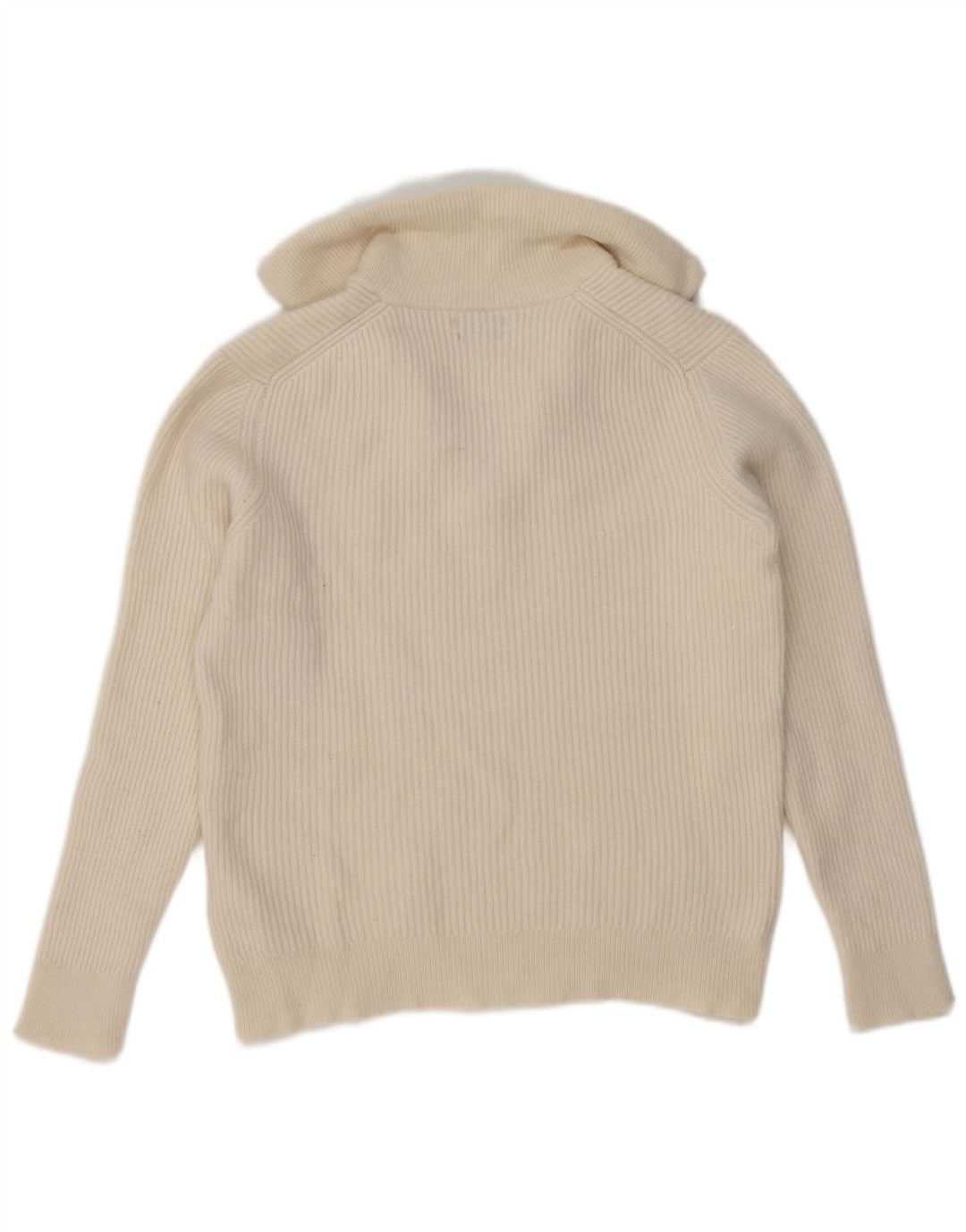 Massimo Dutti Dame Polo Neck Jumper Sweater UK 14 Medium Off White Uld