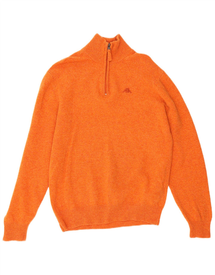 Kappa Herre Zip Neck Jumper Sweater Medium Orange Uld