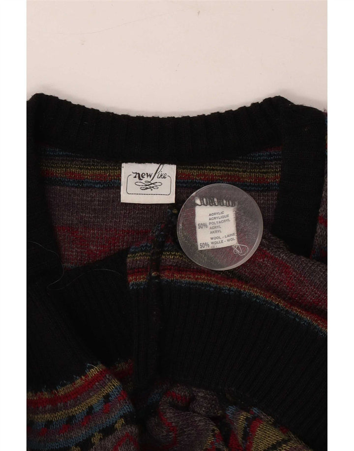 Vintage herrevest tanktop stor flerfarvet geometrisk akryl