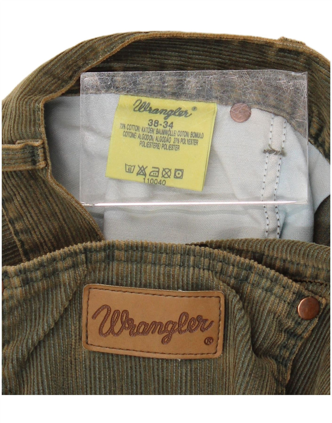 WRANGLER Herre Bootcut Corduroy Bukser W38 L34 Khaki Bomuld
