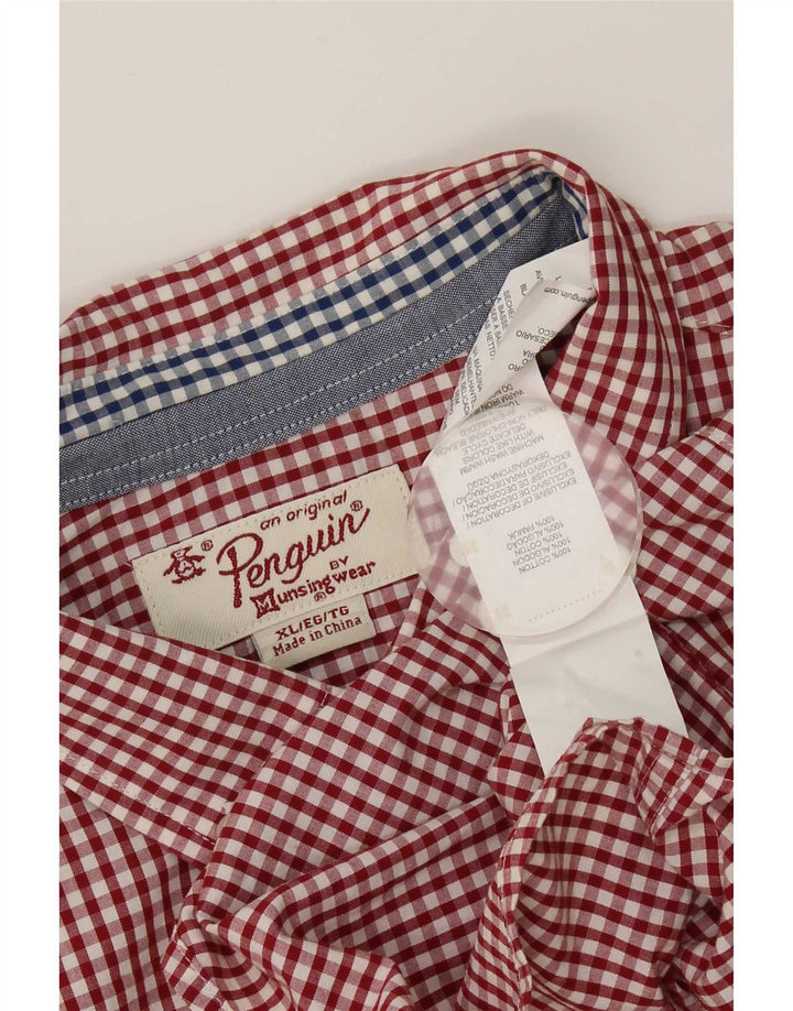 Penguin Herreskjorte XL Rød Gingham Bomuld