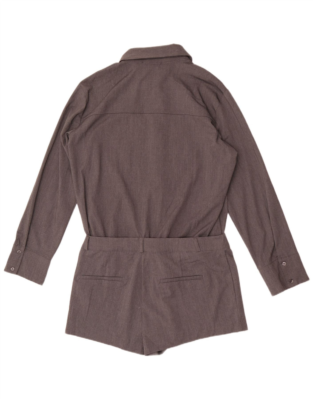Zara Dame Shirt Playsuit UK 16 Large Grå Polyester