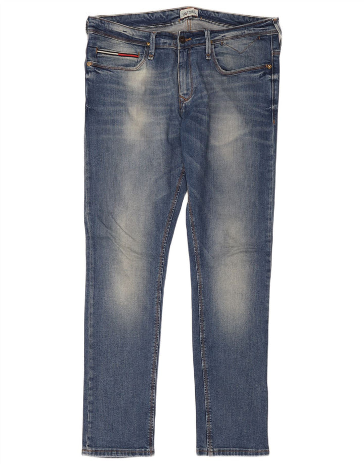 Tommy Hilfiger Herre Slim Jeans W34 L32 Blå Bomuld