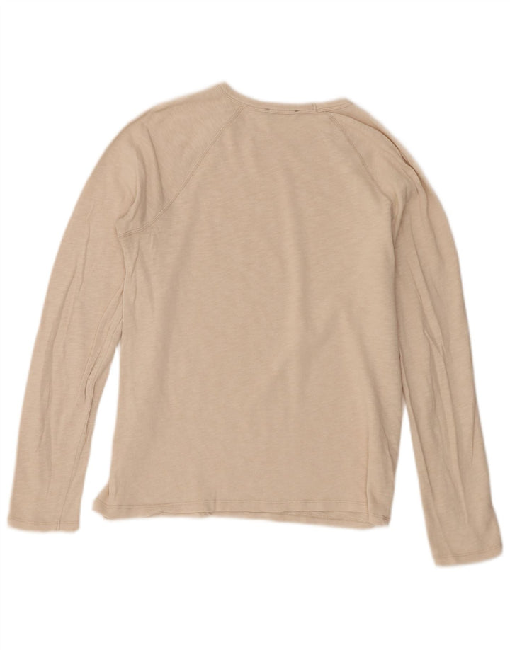 Zara Herre Top Langærmet Lille Beige Bomuld