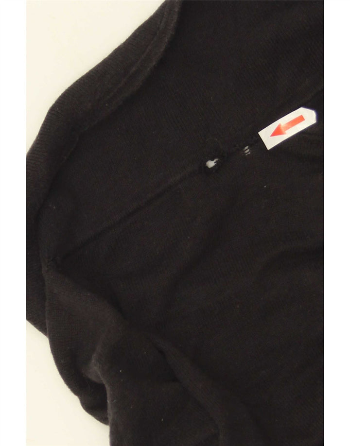 Fred Perry Boys Cardigan Sweater 13-14 År Stor Sort Bomuld