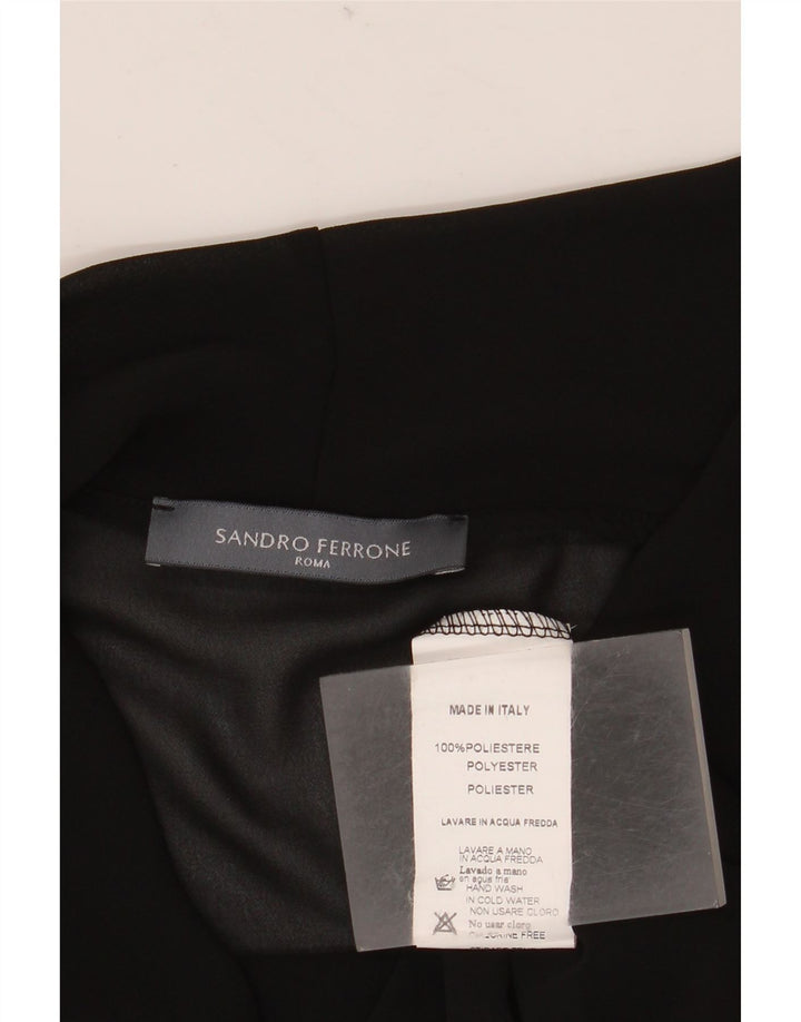 Sandro Ferrone Dame See Through Bluse Top UK 10 Small Black Polyester