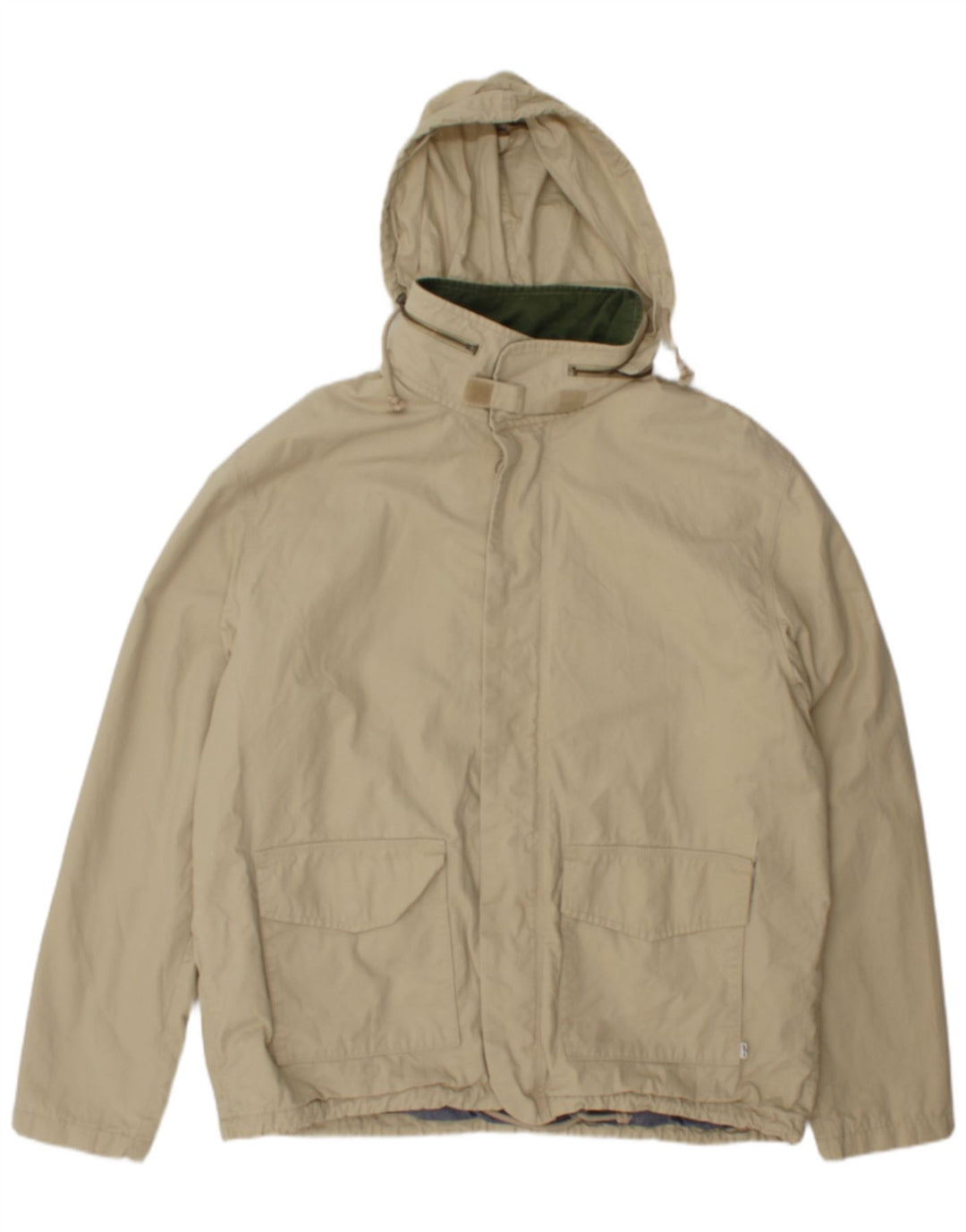 Levi's Herre Hooded Windbreaker Jacket UK 44 2XL Beige Bomuld