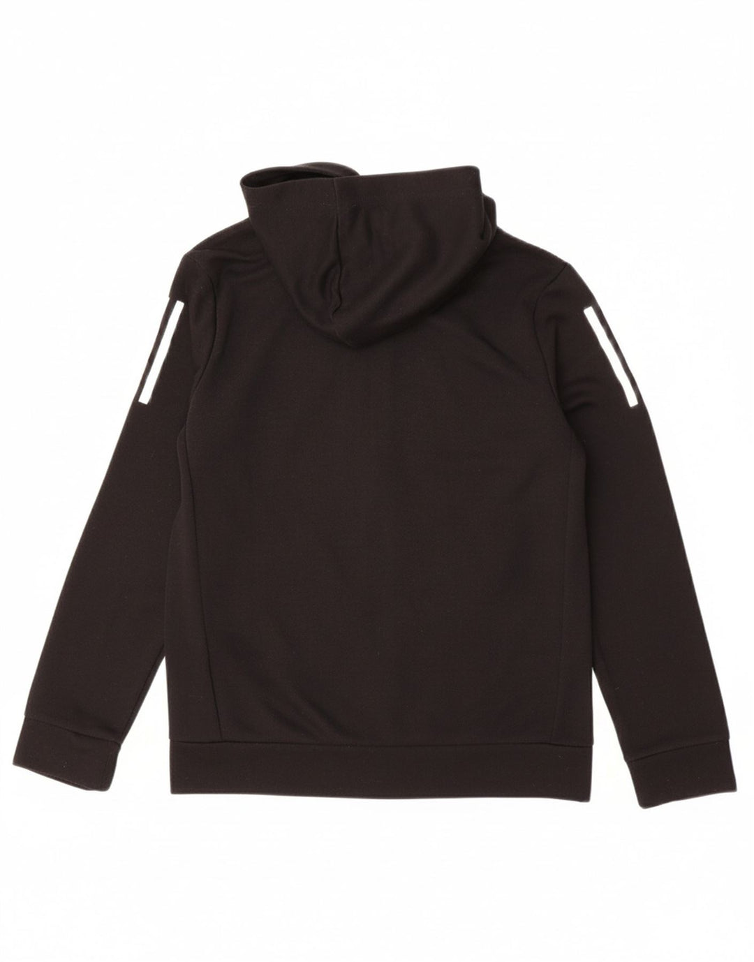 ADIDAS Boys Zip Hoodie Sweater 13-14 Years Black Polyester