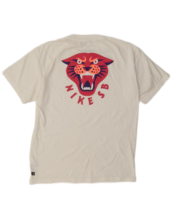 Nike Herre SB Panther Loose Fit grafisk T-shirt top lille hvid bomuld