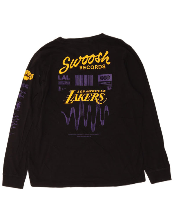 Nike Herre Los Angeles Lakers Grafisk Top Langærmet Stor Sort Bomuld