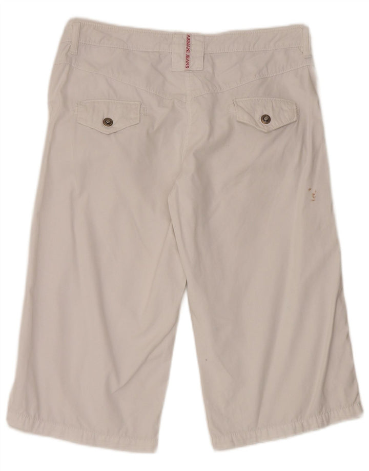 Armani Bermuda Shorts til kvinder W28 Medium hvid bomuld
