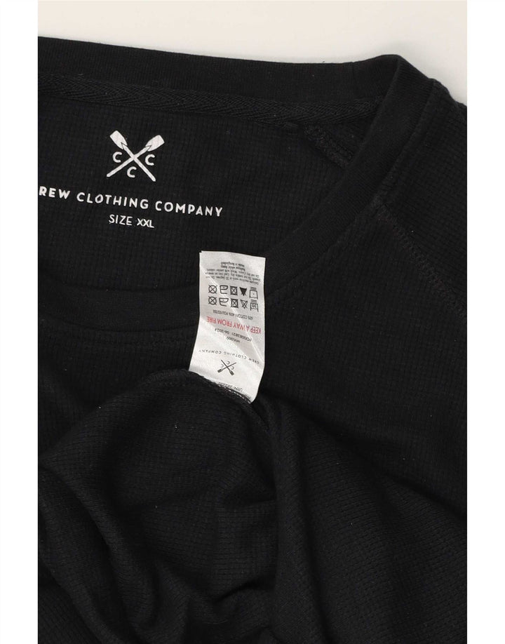 Crew Clothing Herre Top Langærmet 2XL Sort Bomuld