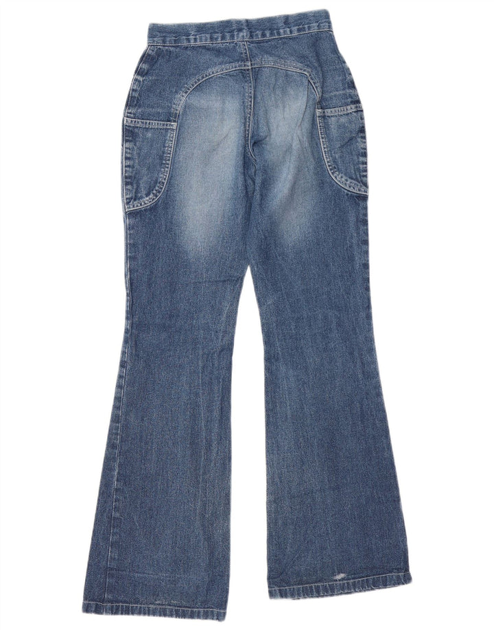 Vintage Dame Flared Jeans UK 8 Small W26 L31 Blue Cotton