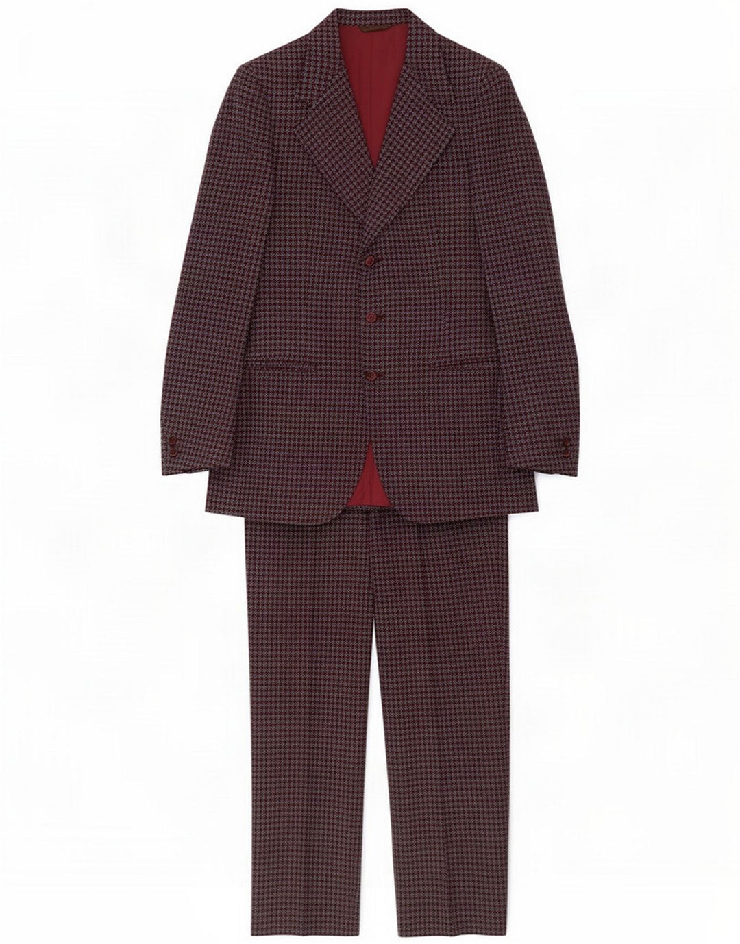 Vintage Herre 3 Button 2 Piece Suit IT 48 Medium W32 L29 Grey Houndstooth