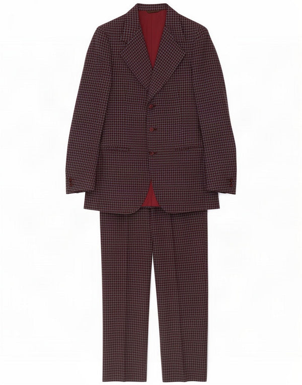 Vintage Herre 3 Button 2 Piece Suit IT 48 Medium W32 L29 Grey Houndstooth
