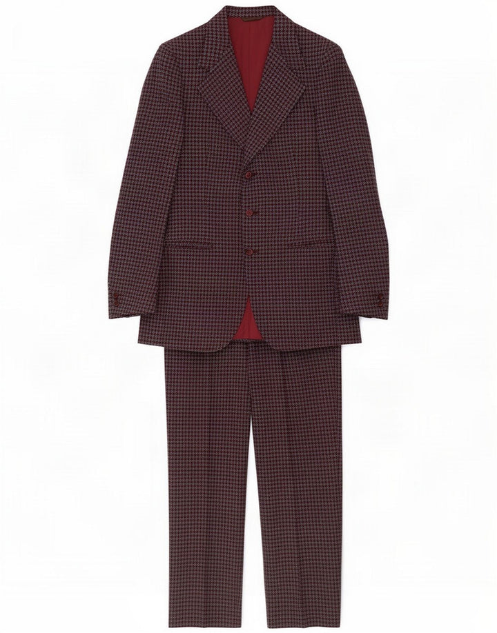 Vintage Herre 3 Button 2 Piece Suit IT 48 Medium W32 L29 Grey Houndstooth