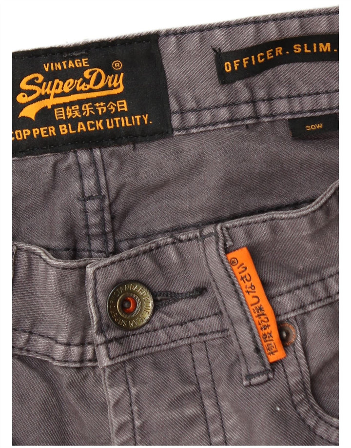 Superdry Slim denimshorts til mænd W30 mellemgrå bomuld