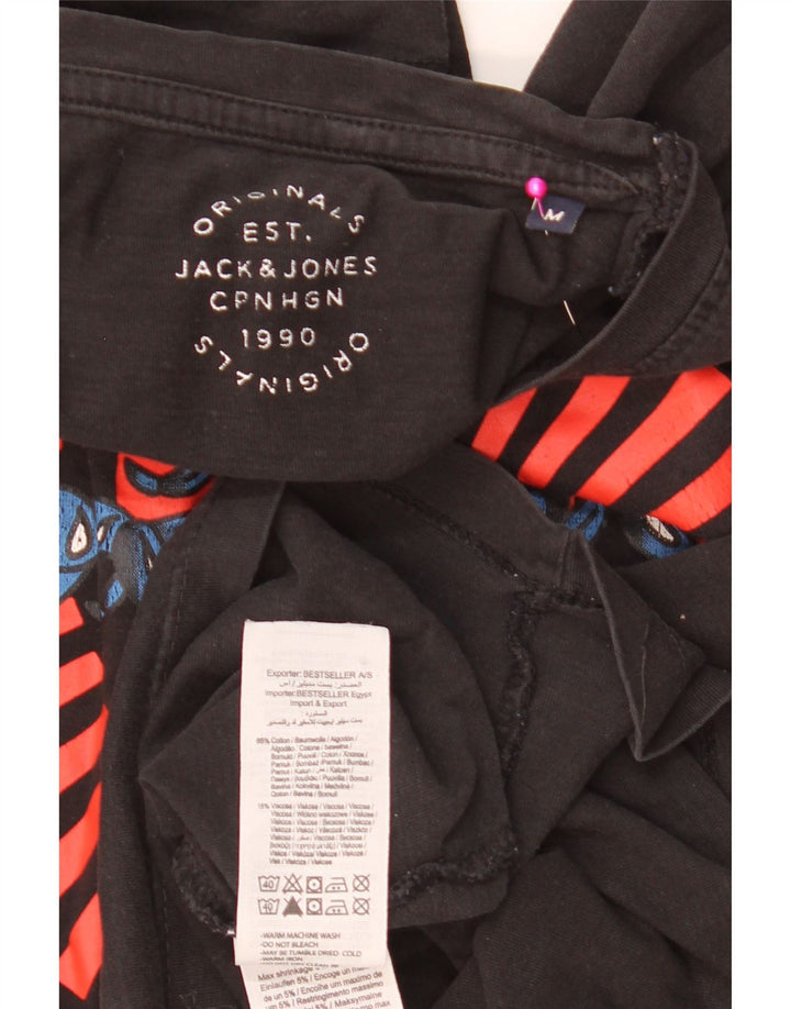Jack & Jones Herre grafisk T-shirt Top Medium Sort Bomuld