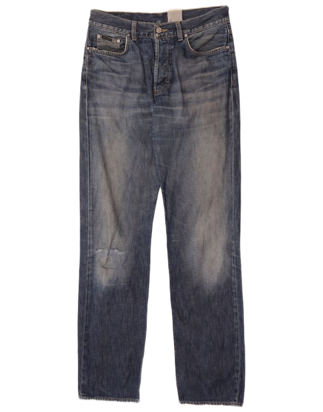 Calvin Klein Herre Distressed Straight Jeans W32 L34 Blå
