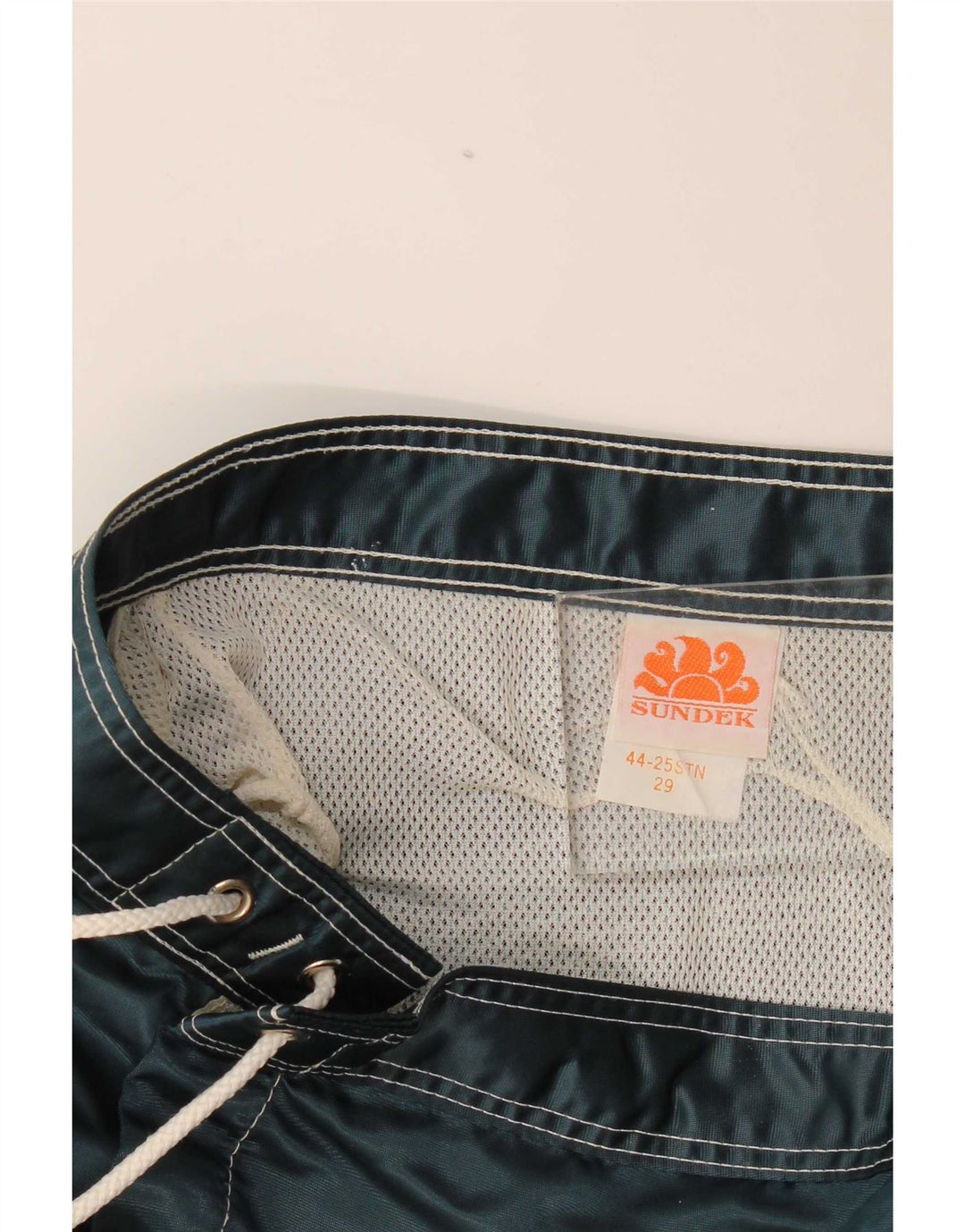 Sundek Herre svømmeshorts Små marineblå stribet nylon