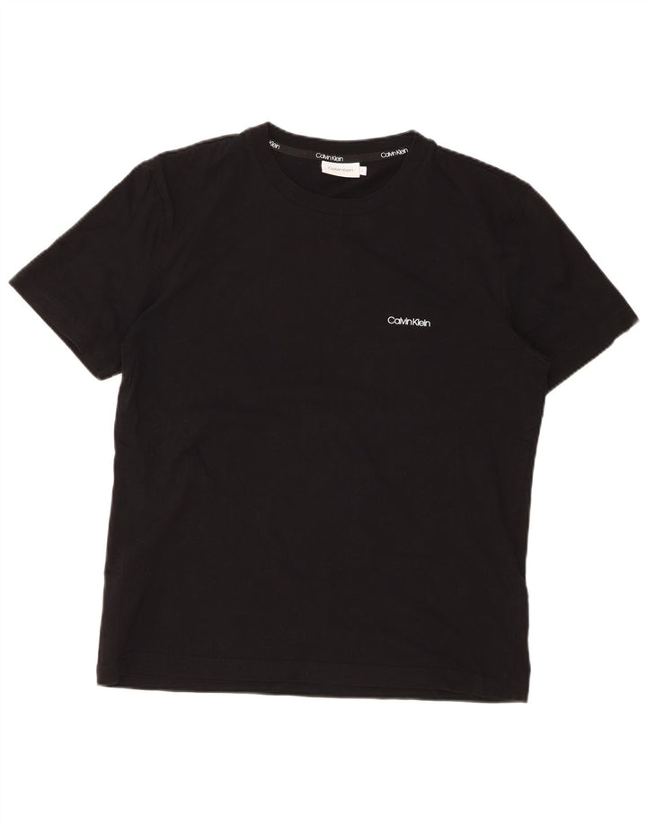 Calvin Klein Herre T-Shirt Top Stor Sort Bomuld
