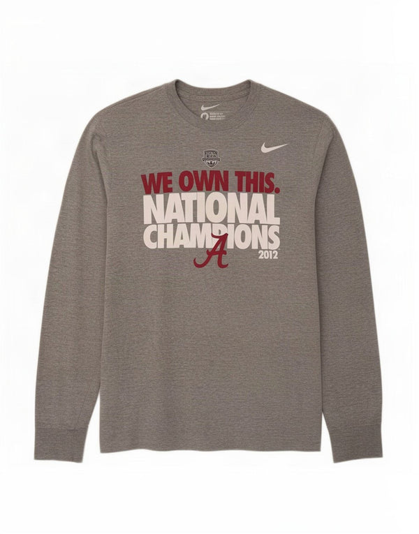 Nike Herre Regular Fit Grafisk Top Langærmet Medium Grey Bomuld