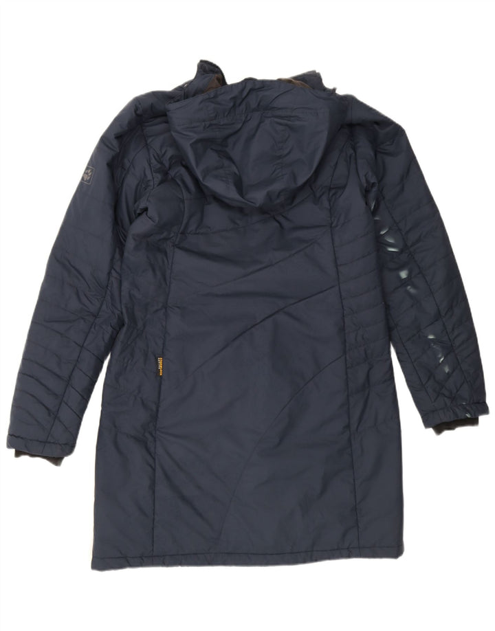 Jack Wolfskin Herre Hooded Polstret Frakke UK 12/14 Medium Navy Blue Polyester