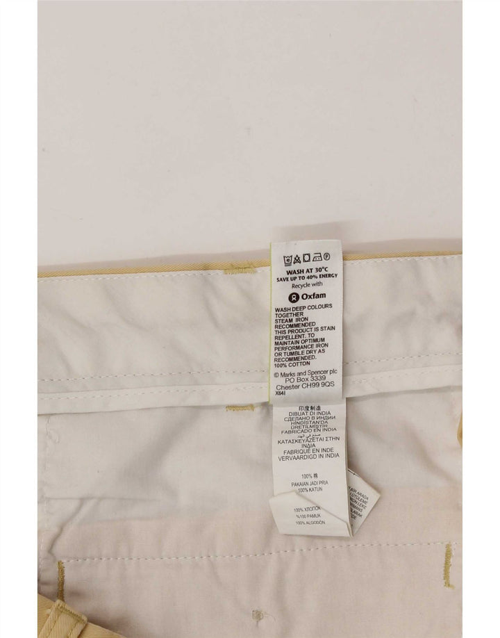 Marks & Spencer Herre Chino Shorts W36 Large Yellow Bomuld