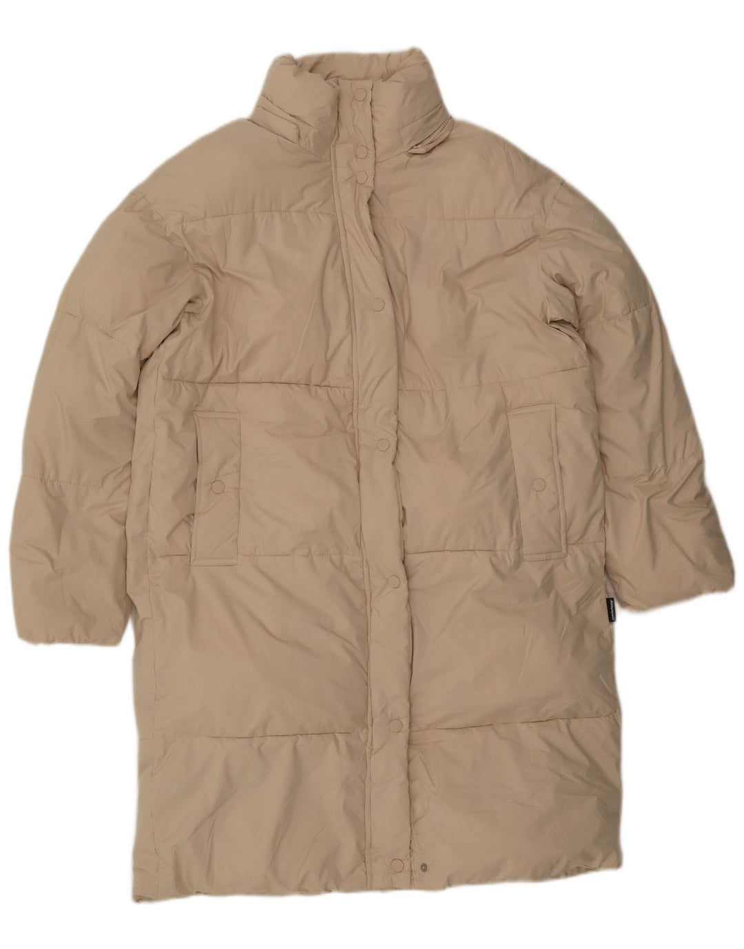 ZARA oversize polstret frakke til kvinder UK 6 XS beige polyester