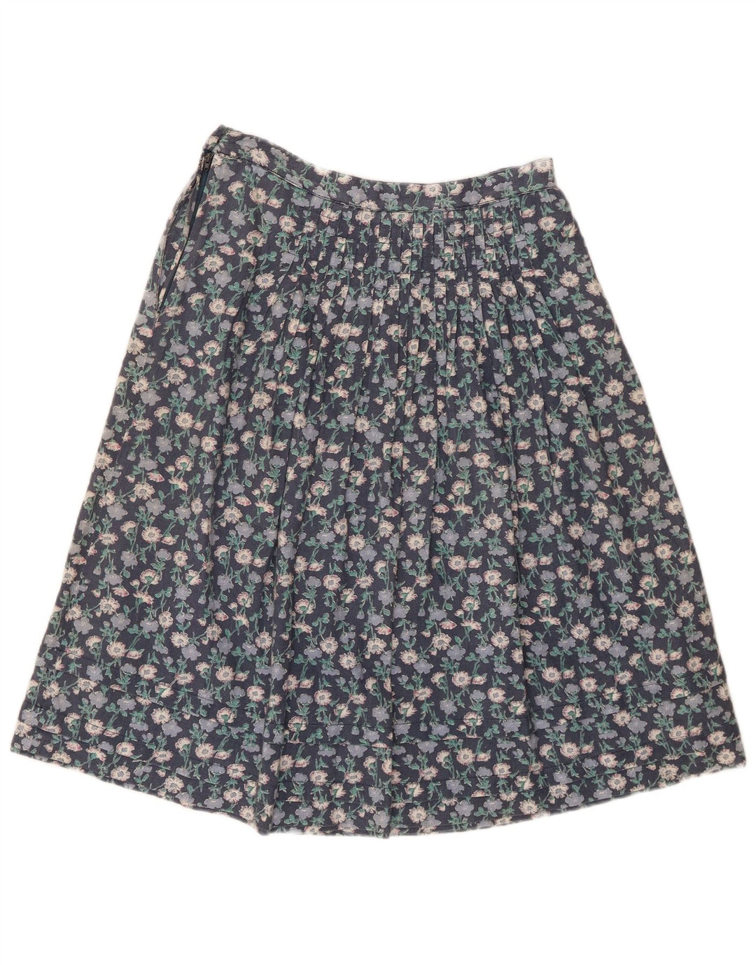Vintage A-line nederdel til kvinder W28 Medium Blue Floral